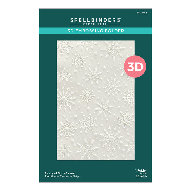 Spellbinders - Christmas Collection - 3D Embossing Folder - Flurry of Snowflakes