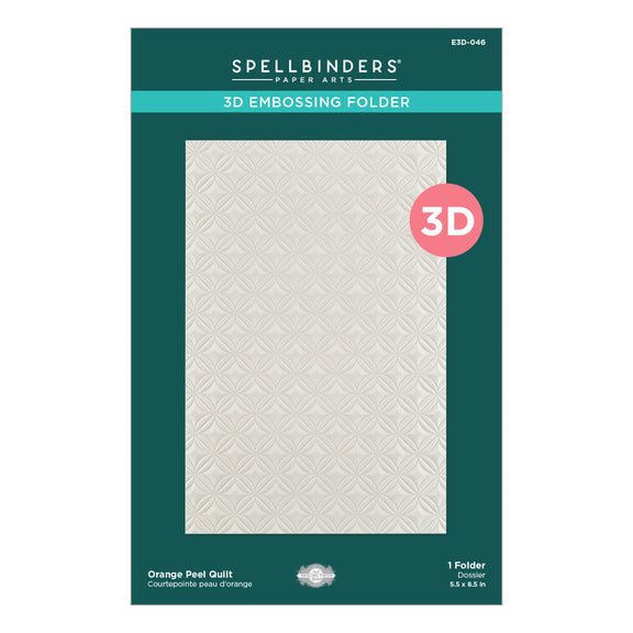 Spellbinders - Home Sweet Quilt Collection - 3D Embossing Folder - Orange Peel Quilt