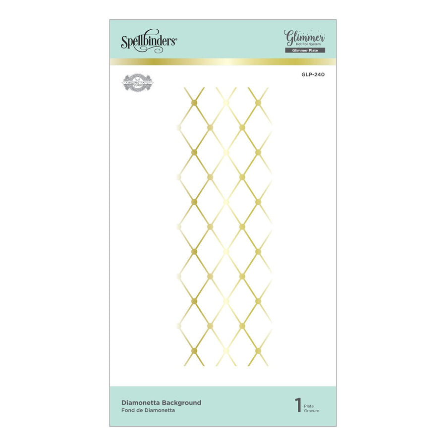 Spellbinders - Delicate Impressions Collection - Glimmer Hot Foil Plate - Diamonetta Background