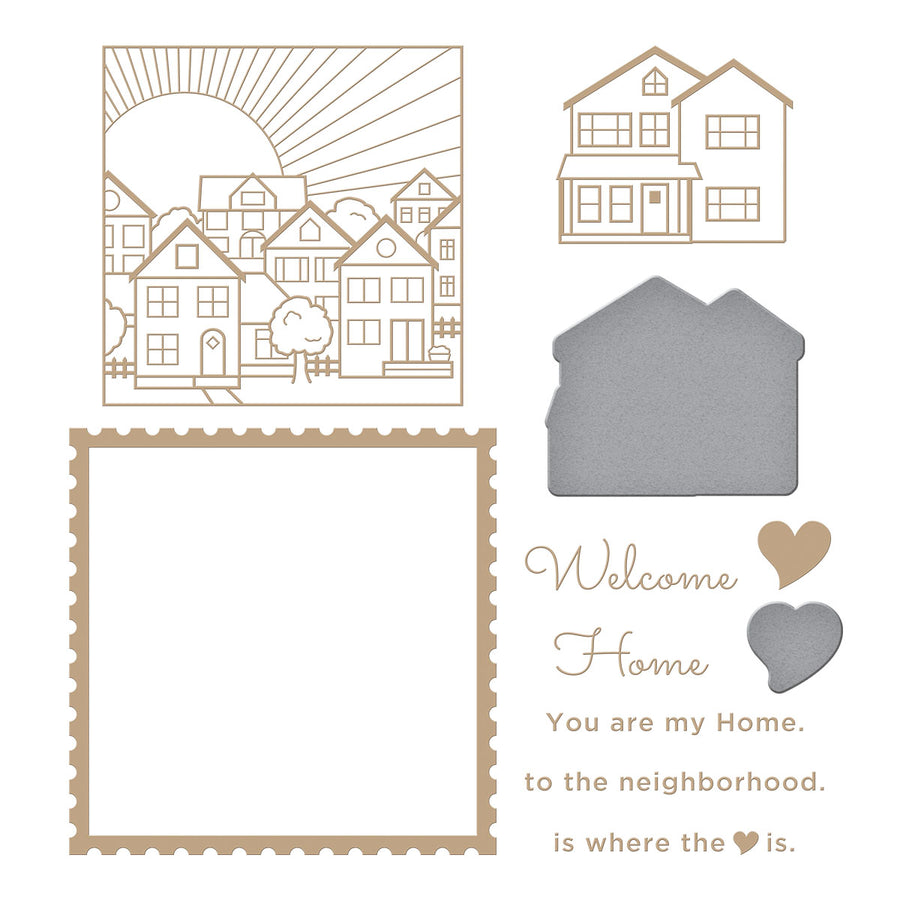 Spellbinders - Glimmer Hot Foil Plate - You are My Home