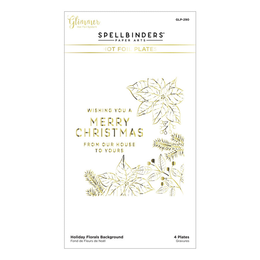 Spellbinders - Christmas Traditions Collection - Glimmer Hot Foil Plate - Holiday Florals Background