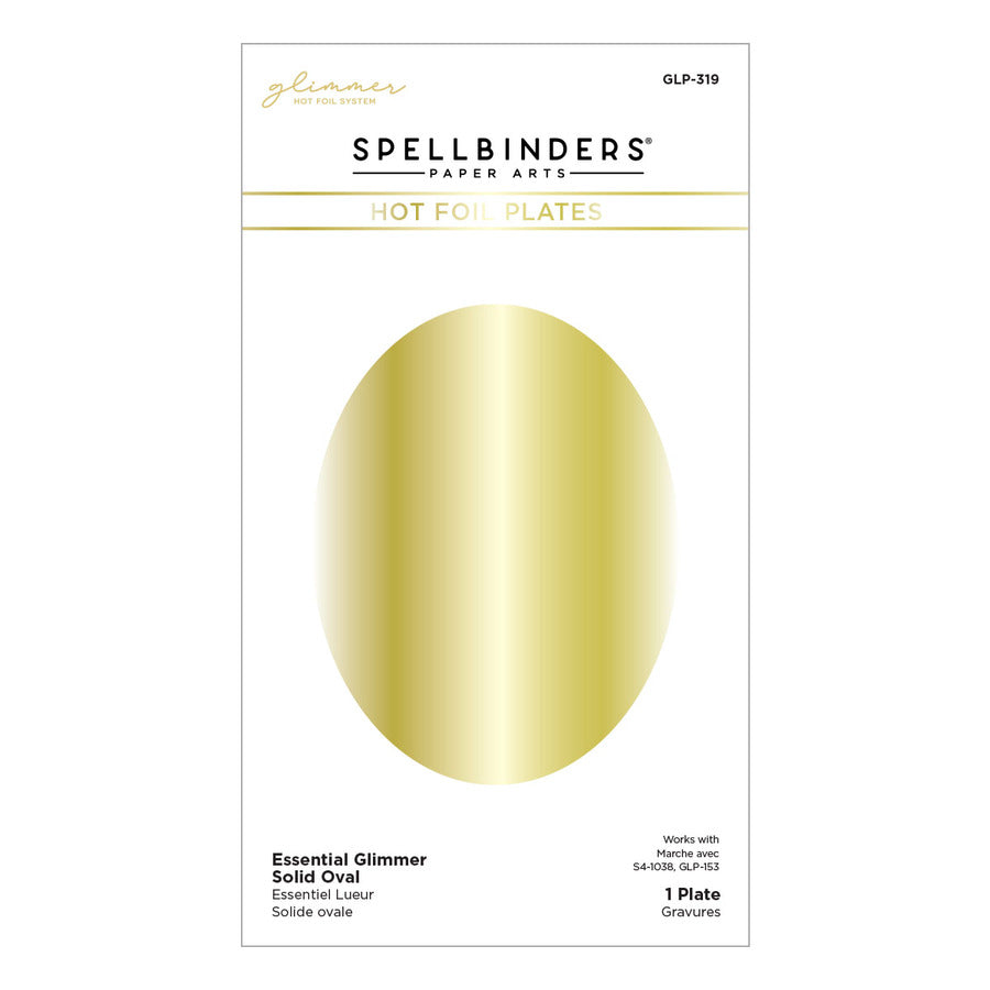 Spellbinders - Glimmer Essentials Solid Shapes Collection - Glimmer Hot Foil Plate - Essential Glimmer Solid Oval