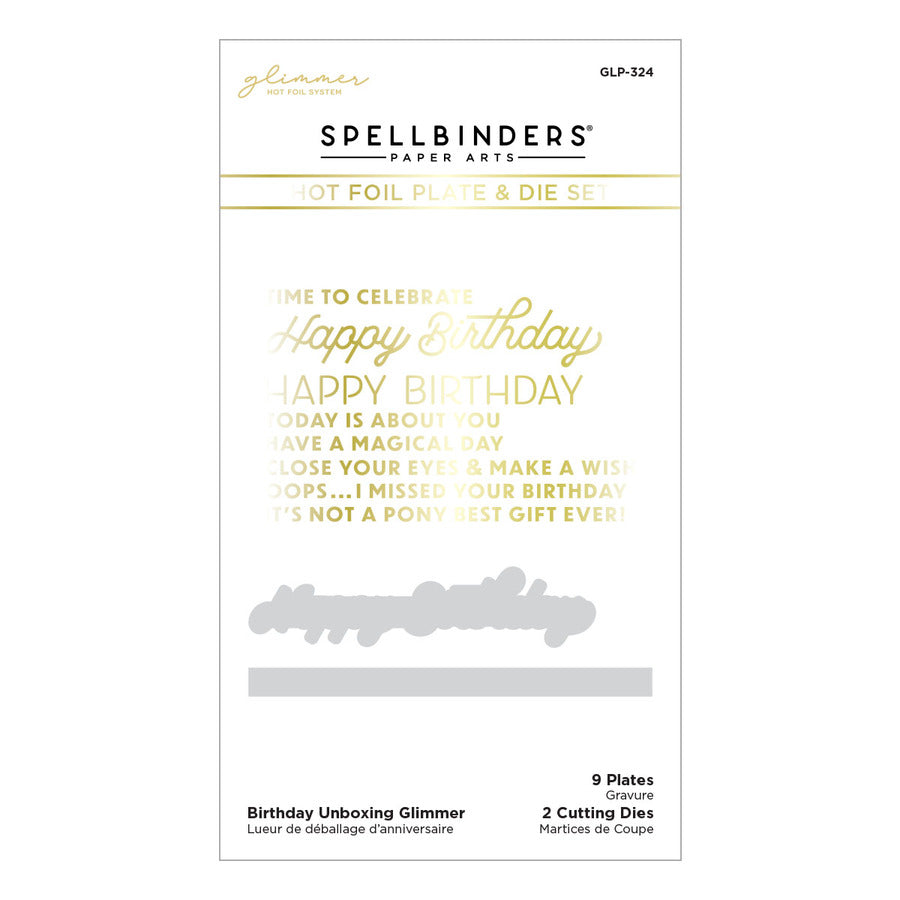 Spellbinders - Birthday Celebrations Collection - Glimmer Hot Foil Plate & Die Set - Birthday Unboxing
