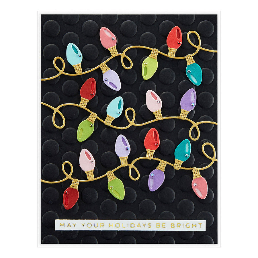 Spellbinders - Celebrate the Season Collection - Glimmer Hot Foil Plate & Die Set - Glitter Wishes