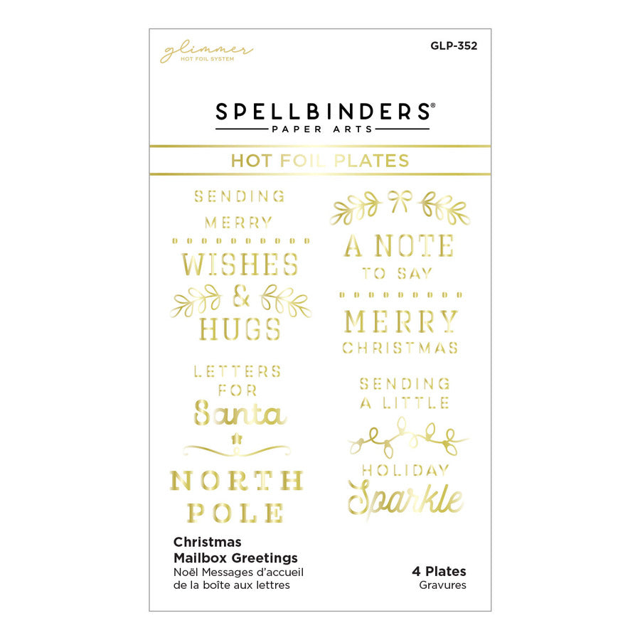 Spellbinders - Parcel & Post Collection - Glimmer Hot Foil Plate - Christmas Mailbox Greetings