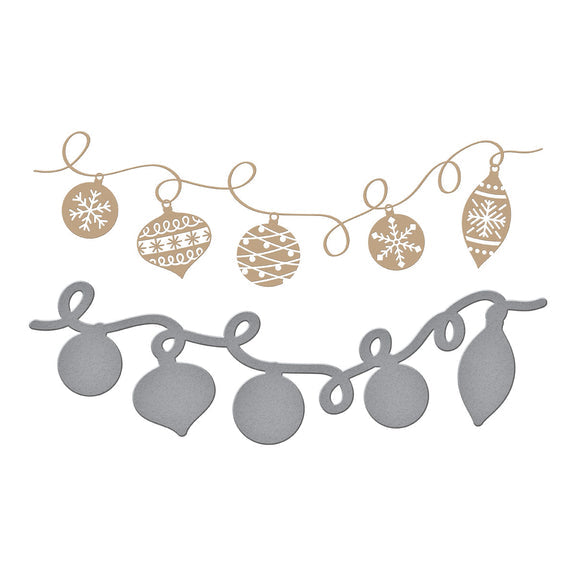 Spellbinders - Joyful Christmas Collection - Glimmer Hot Foil Plate & Die Set - Ornament String