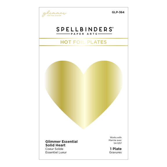 Spellbinders - Floral Reflection Collection - Glimmer Hot Foil Plate - Glimmer Essential Solid Heart