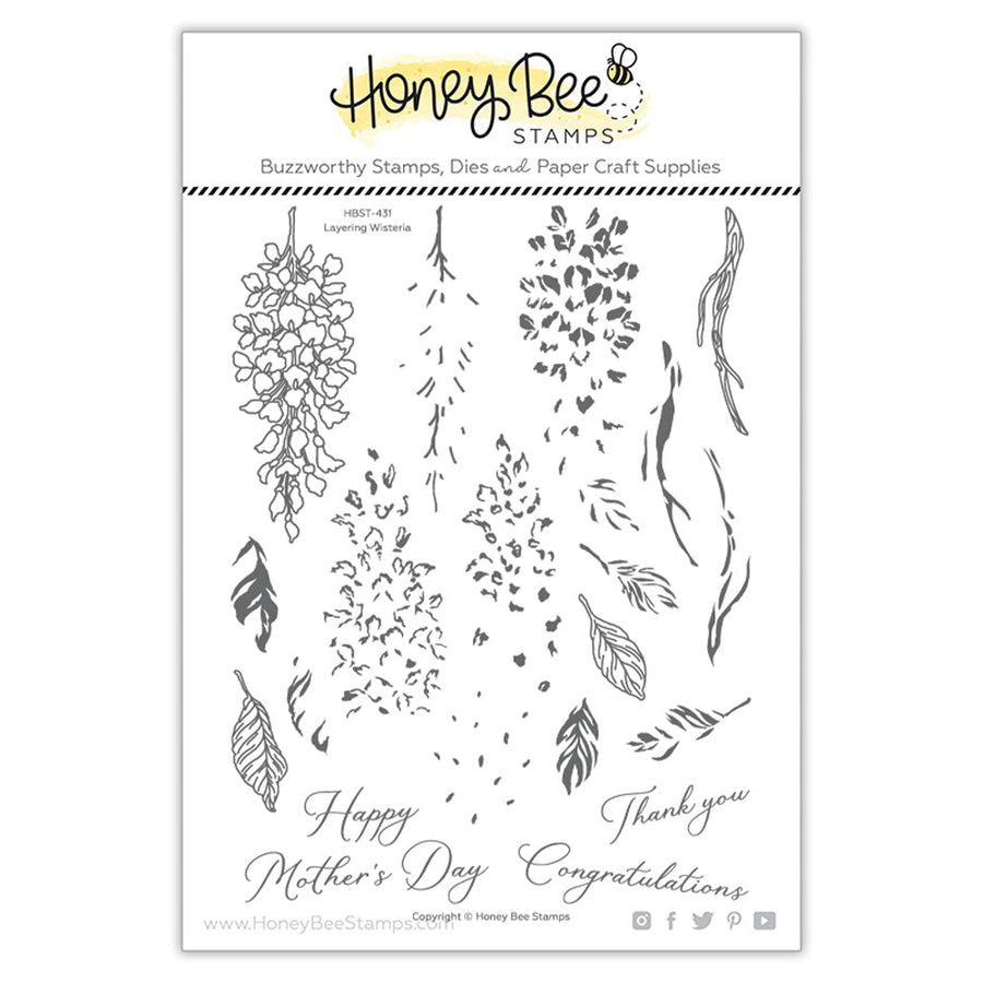 Honey Bee Stamps - Clear Stamps - Layering Wisteria