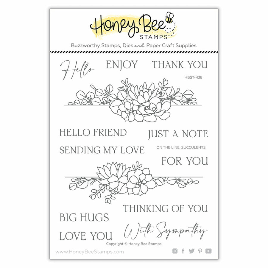 Honey Bee Stamps - Clear Stamps - On The Line: Succulents