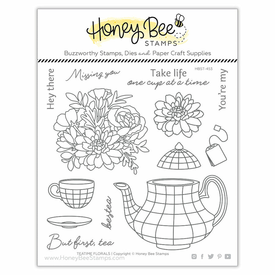 Honey Bee Stamps - Clear Stamps - Teatime Florals