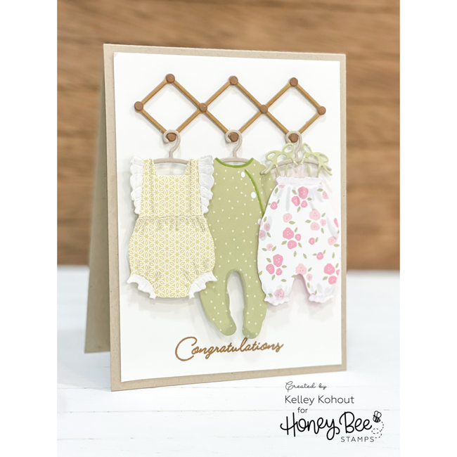Honey Bee Stamps - Clear Stamps - Inside: Welcome Baby Sentiments