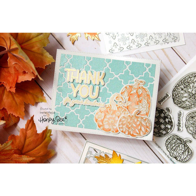 Honey Bee Stamps - Hot Foil Plate - Fall Foliage Sentiments