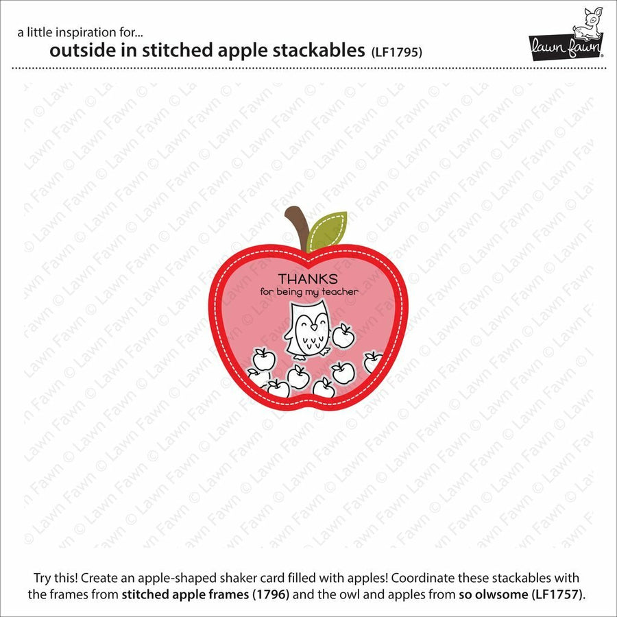 Lawn Fawn - Lawn Cuts - Outside In Stitched Apple Stackables
