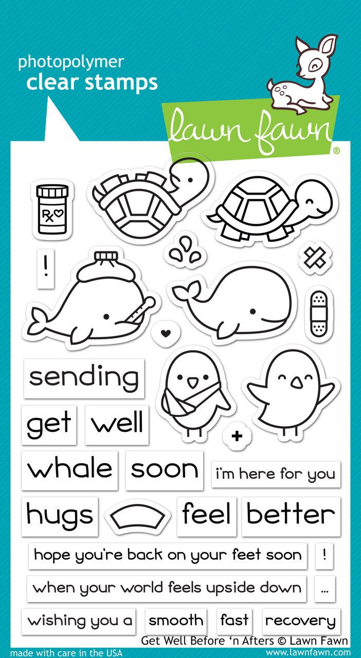 Lawn Fawn - Clear Stamps - Get Well Before 'n Afters