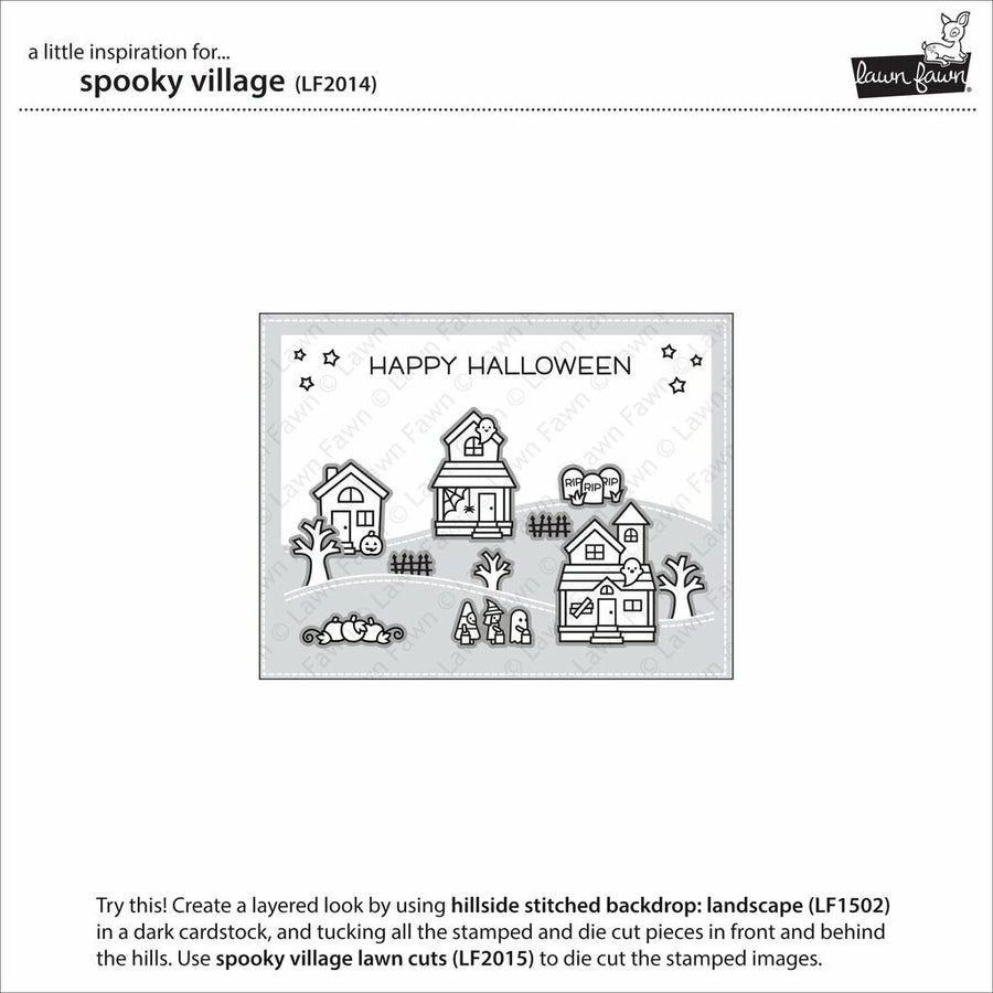 Lawn Fawn - Clear Stamps - Spooky Village