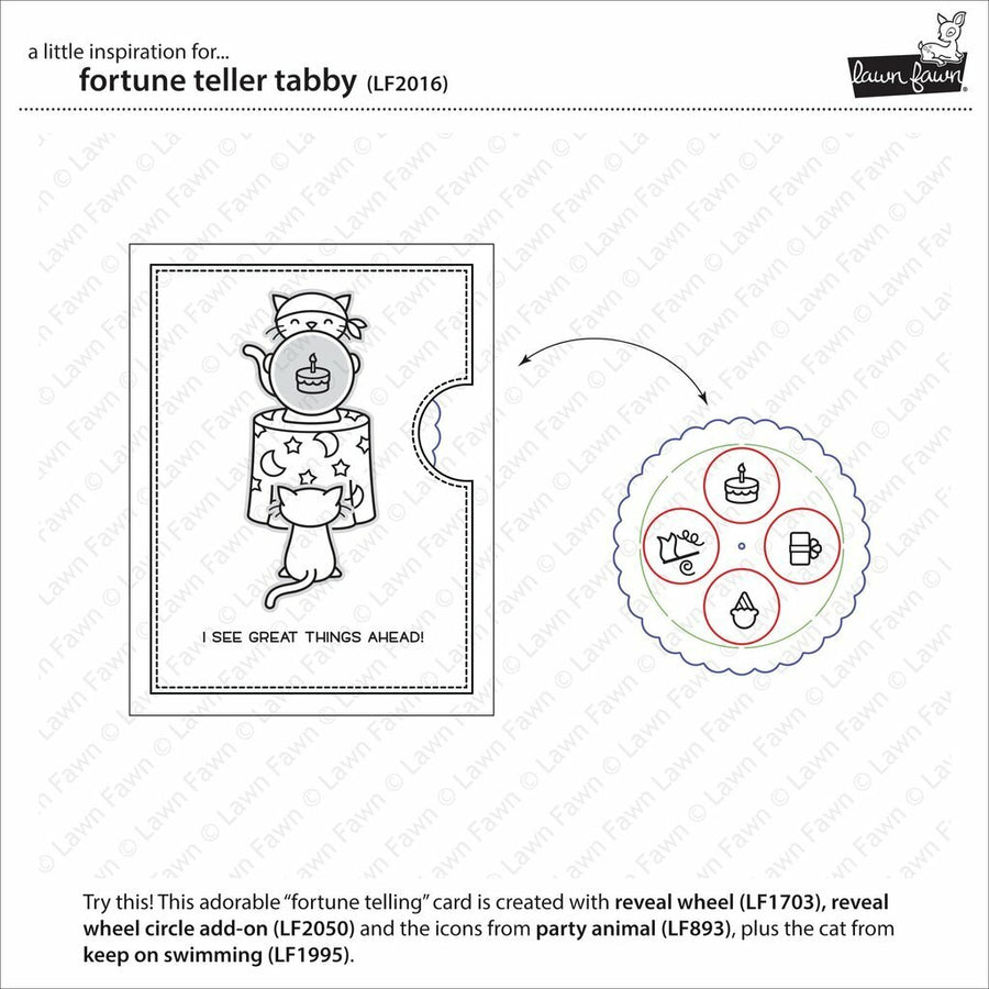 Lawn Fawn - Clear Stamps - Fortune Teller Tabby