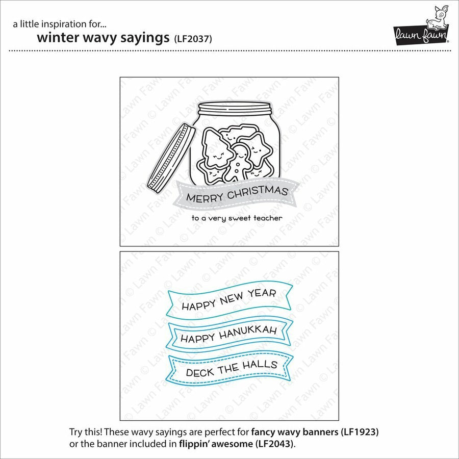 Lawn Fawn - Clear Stamps - Winter Wavy Sayings