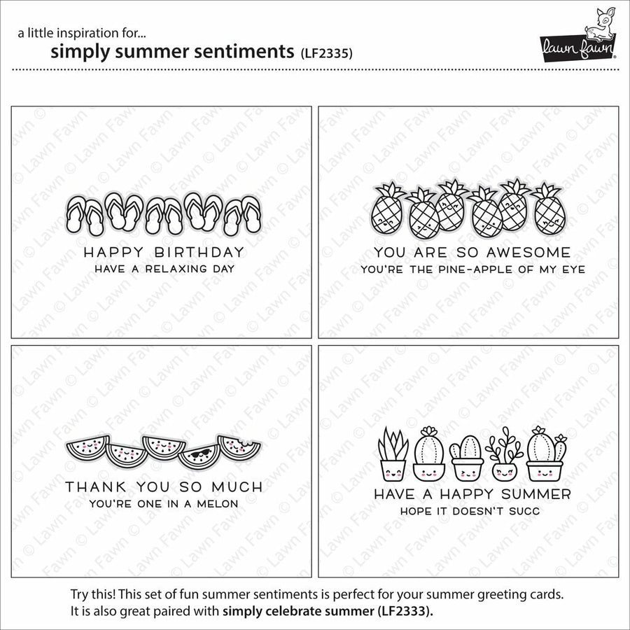 Lawn Fawn - Clear Stamps - Simply Summer Sentiments