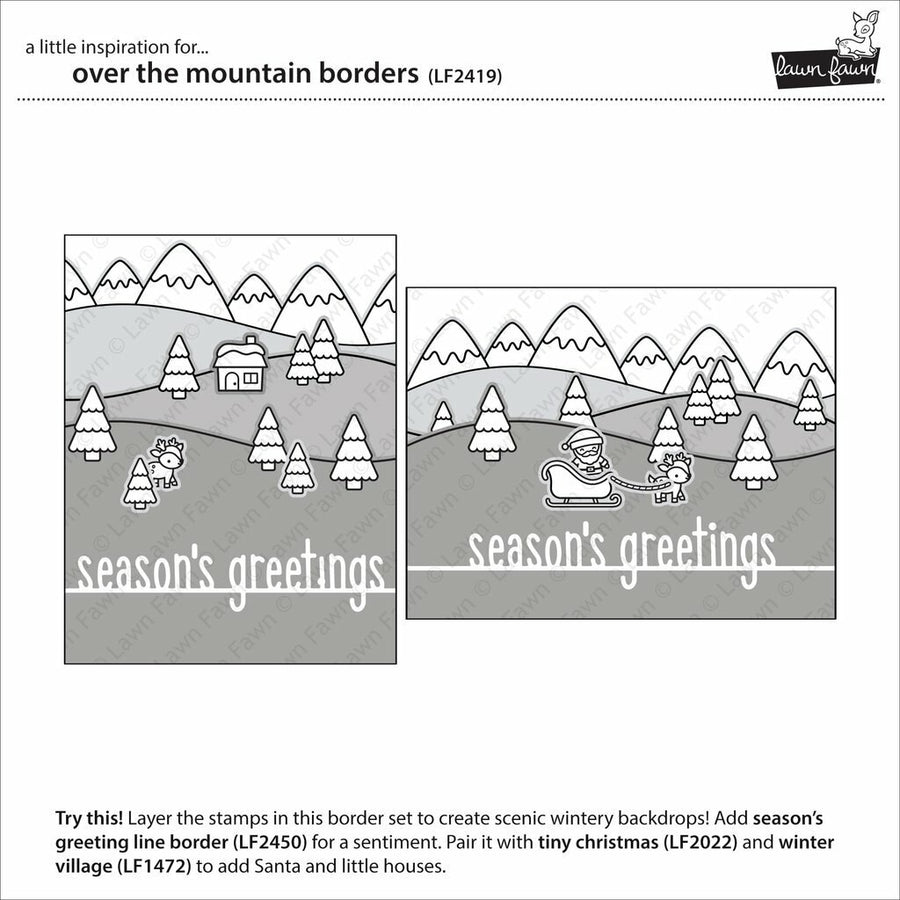 Lawn Fawn - Clear Stamps - Over the Mountain Borders