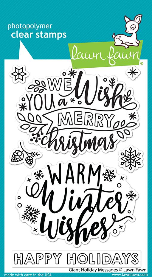 Lawn Fawn - Clear Stamps - Giant Holiday Messages