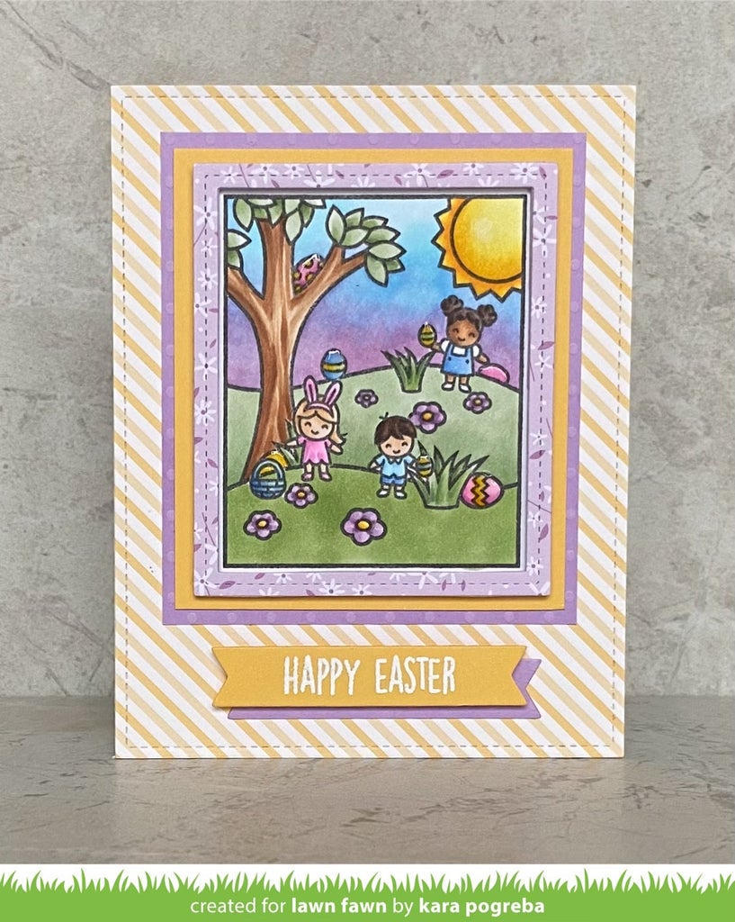 Lawn Fawn - Clear Stamps - Window Scene: Spring