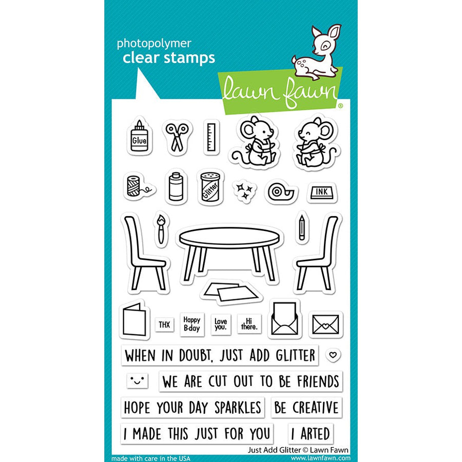 Lawn Fawn - Clear Stamps - Just Add Glitter