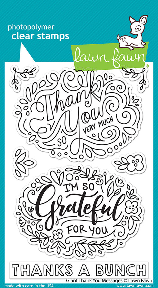 Lawn Fawn - Clear Stamps - Giant Thank You Messages