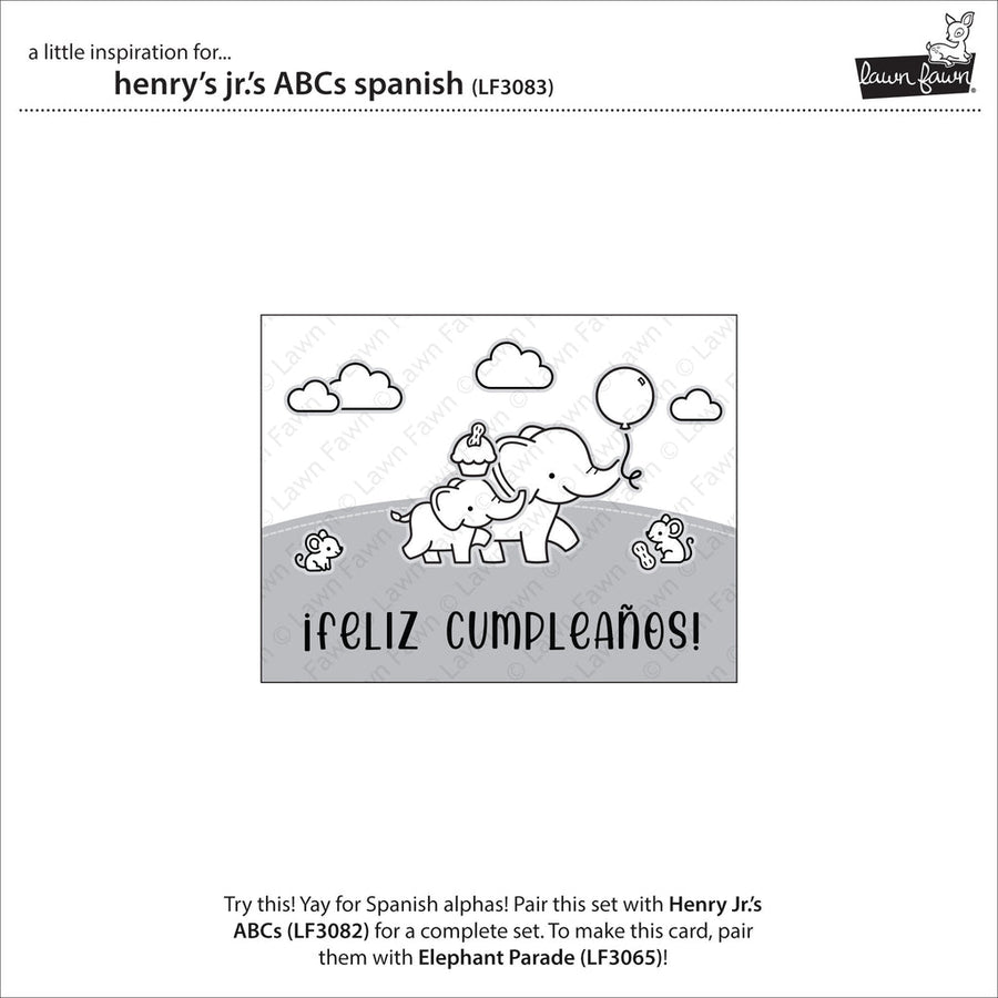Lawn Fawn - Clear Stamps - Henry Jr.'s ABCs Spanish Add-On