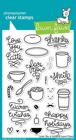 Lawn Fawn - Clear Stamps - Love You a Latte
