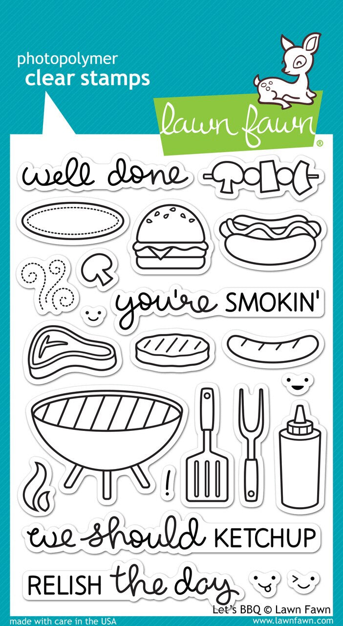 Lawn Fawn - Clear Stamps - Let's BBQ