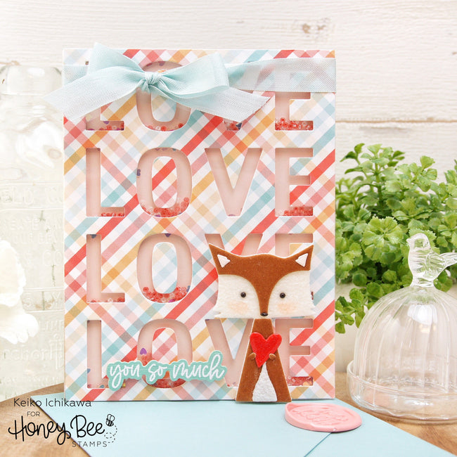 Honey Bee Stamps - Clear Stamps - Love Love Love Sentiments