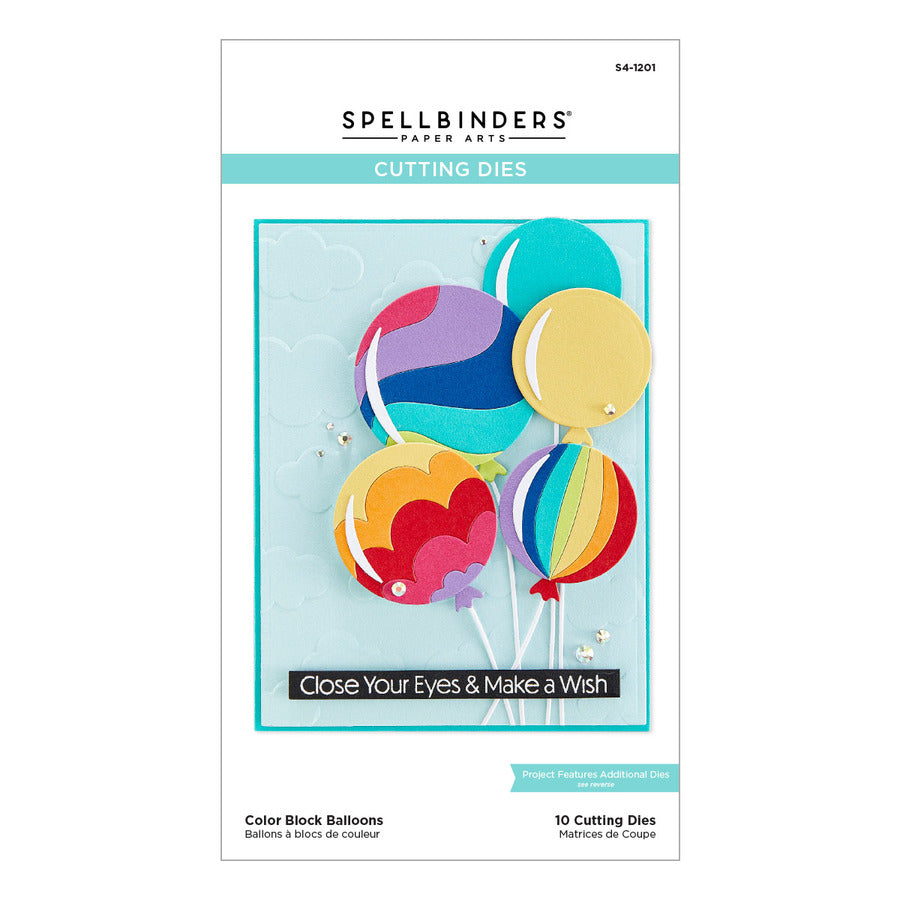 Spellbinders - Birthday Celebrations Collection - Dies - Color Block Balloons