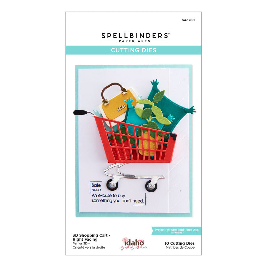 Spellbinders - Add to Cart Too Collection - Dies - 3D Shopping Cart Right Facing