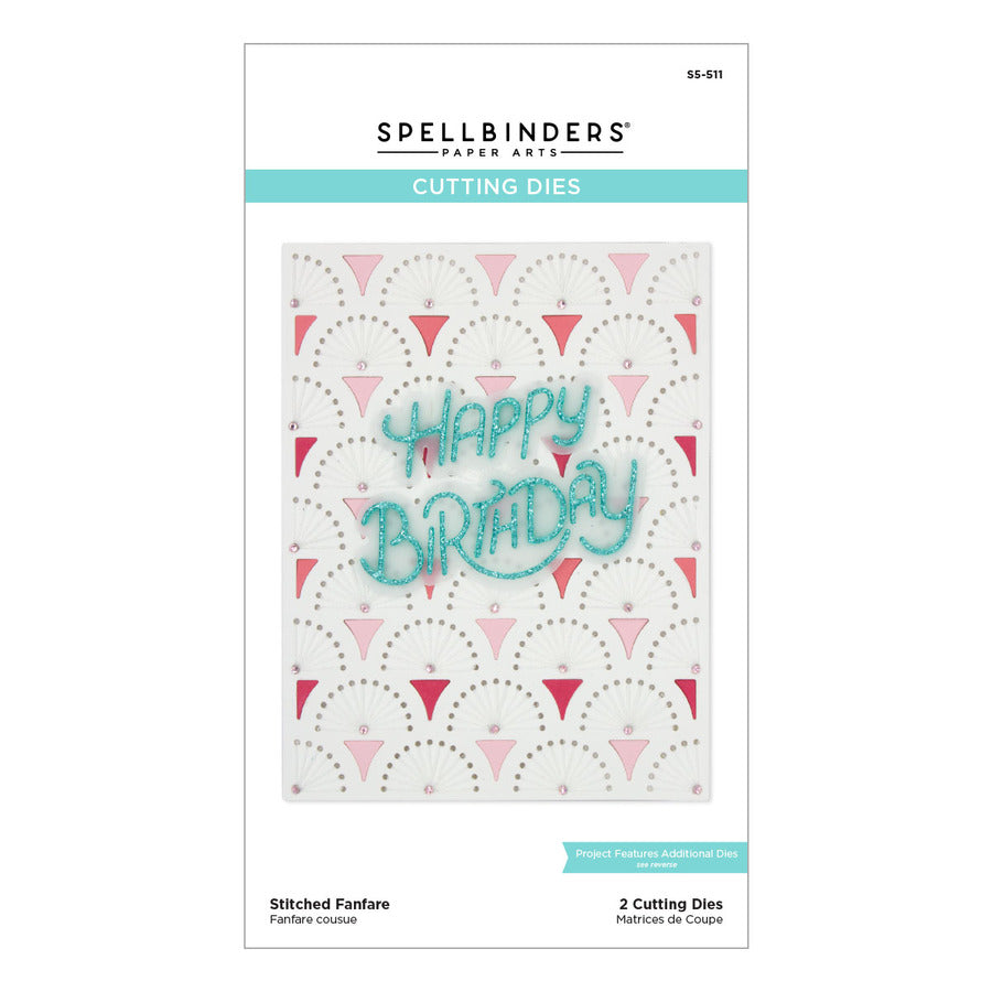 Spellbinders - Birthday Celebrations Collection - Dies - Stitched Fanfare