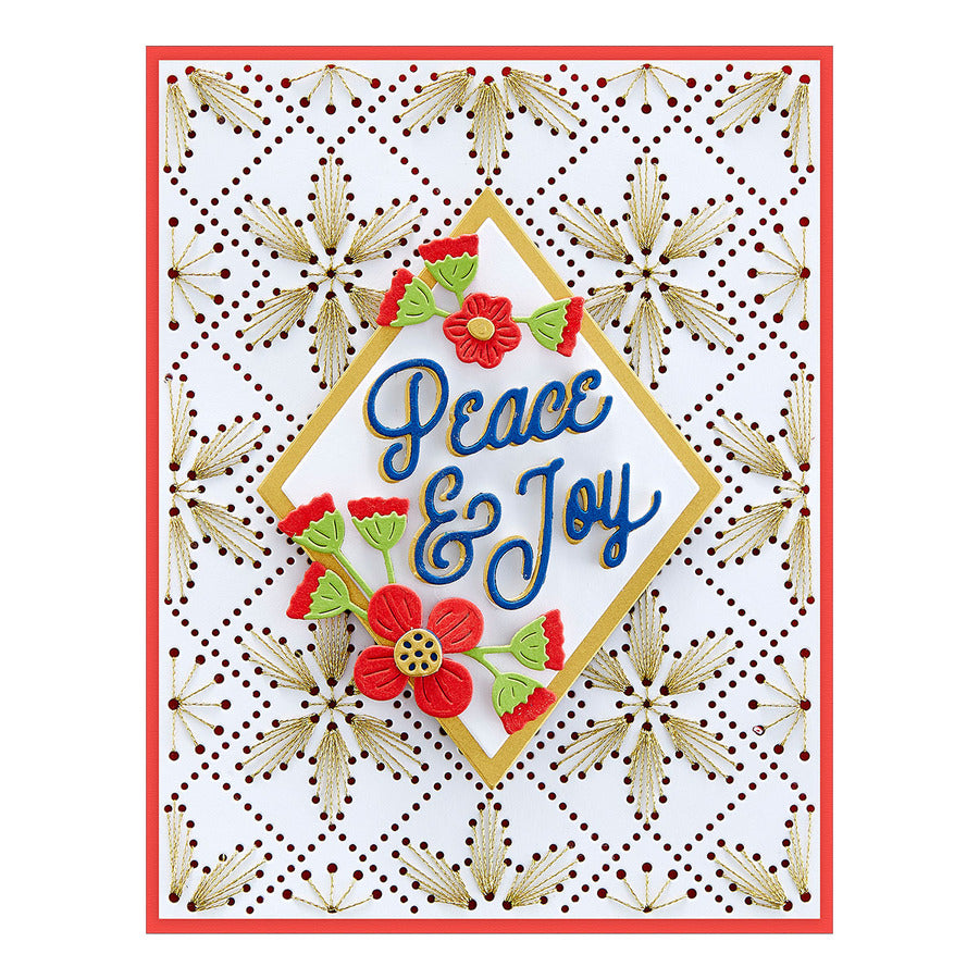 Spellbinders - Stitchmas Christmas Collection - Dies - Stitched Petal Diamond Background