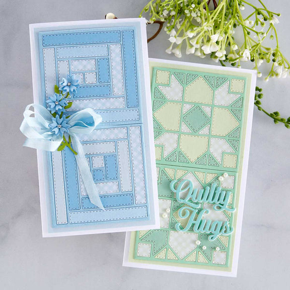 Spellbinders - Home Sweet Quilt Collection - Dies - Log Cabin and Flower Mini Quilts