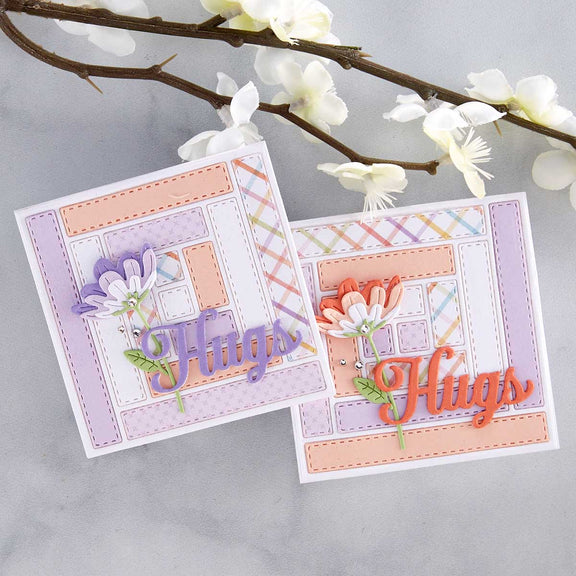 Spellbinders - Home Sweet Quilt Collection - Dies - Log Cabin and Flower Mini Quilts
