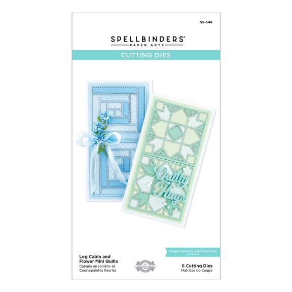 Spellbinders - Home Sweet Quilt Collection - Dies - Log Cabin and Flower Mini Quilts