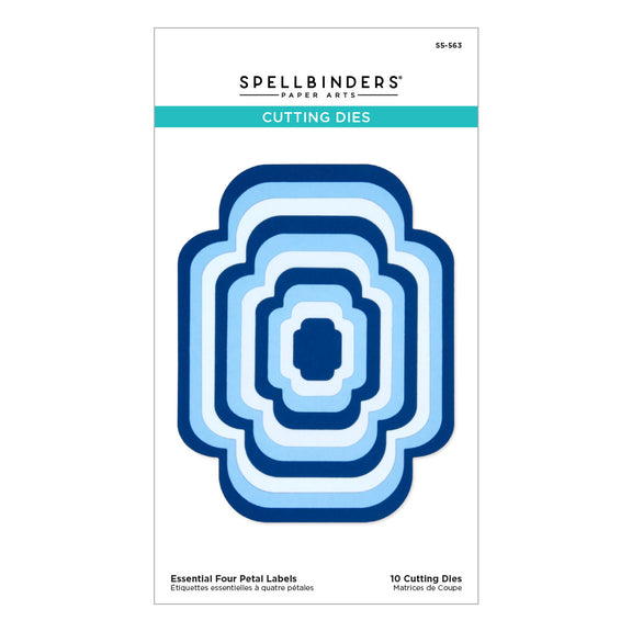 Spellbinders - Four Petal Collection - Dies - Essential Four Petal Labels