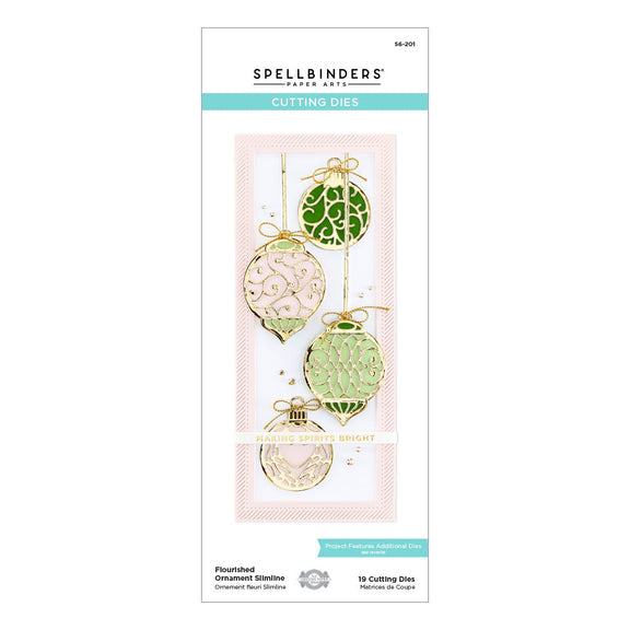 Spellbinders - Christmas Flourish Collection - Dies - Flourished Ornament Slimline