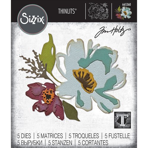 Sizzix - Tim Holtz - Thinlits Dies - Brushstroke Flowers #3