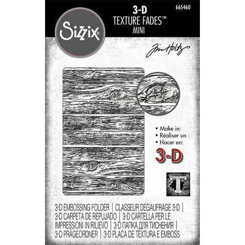 Sizzix - Tim Holtz - 3-D Texture Fades Embossing Folder - Mini Lumber
