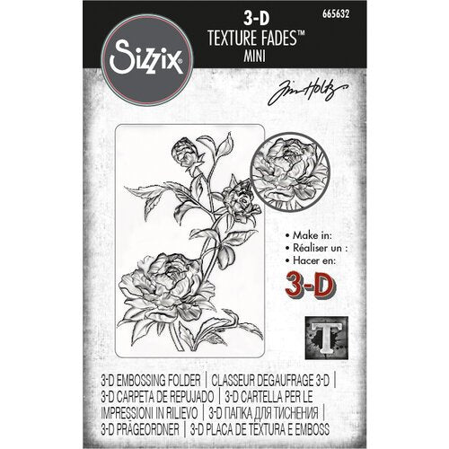 Sizzix - Tim Holtz - 3-D Textured Impressions Embossing Folder - Mini Roses