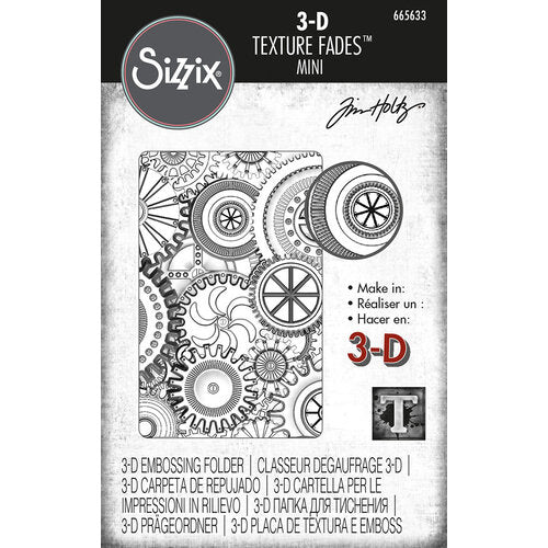 Sizzix - Tim Holtz - 3-D Textured Impressions Embossing Folder - Mini Mechanics