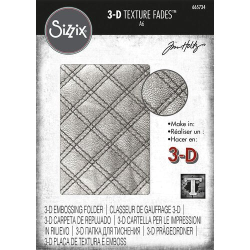 Sizzix - Tim Holtz - 3-D Texture Fades Embossing Folder - Quilted