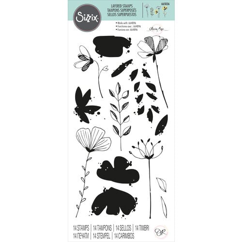 Sizzix - Layered Clear Stamps - Watercolor Flowers