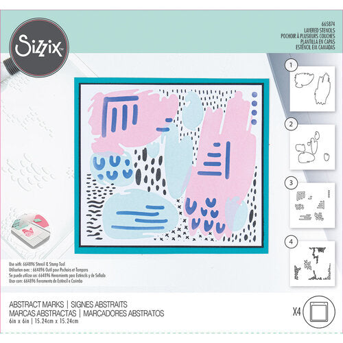 Sizzix - Stencils - Layered Abstract Marks