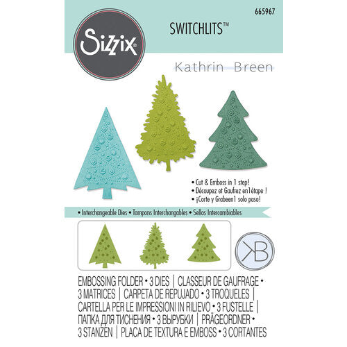 Sizzix - Switchlits Embossing Folder - Festive Trees