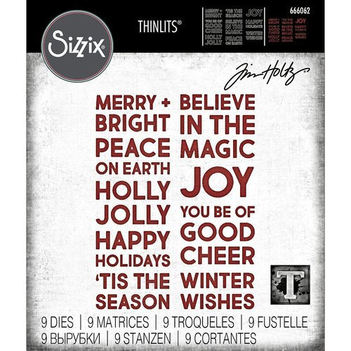 Sizzix - Tim Holtz - Thinlits Dies - Bold Text, Christmas