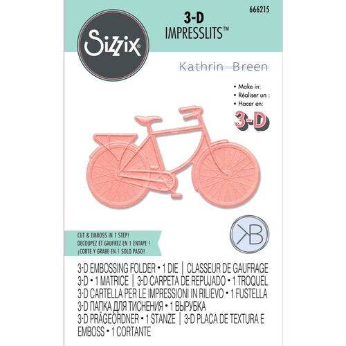 Sizzix - 3-D Textured Impressions Embossing Folder - Bicycle